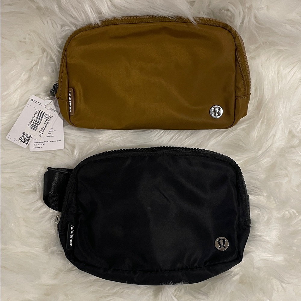 lululemon athletica Black and Tan Belt Bags
